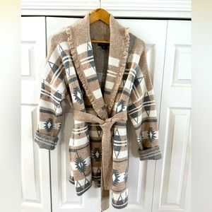 Tahari Women’s Southwest Aztec Fringe Cardigan - Size L